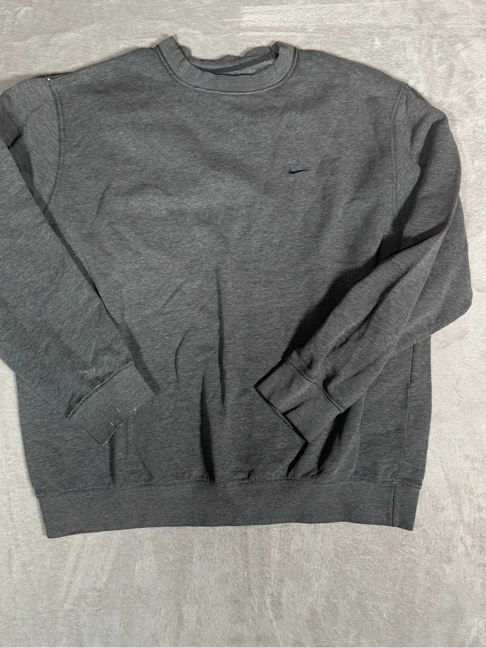 Nike Dark Gray Crewneck Sweatshirt with Small Swoosh